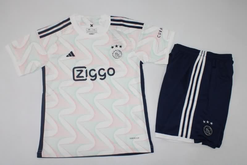 Ajax 23/24 Kids Away Soccer Jersey And Shorts