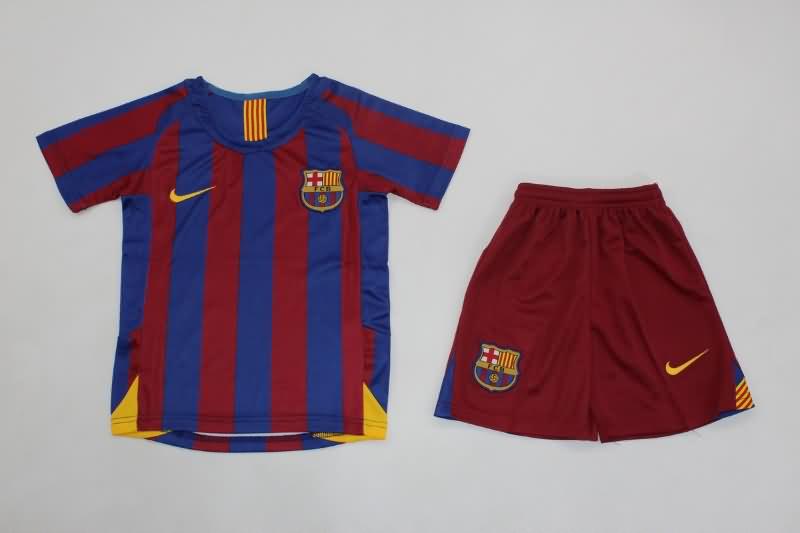 Barcelona 2005/06 Kids Home Soccer Jersey And Shorts