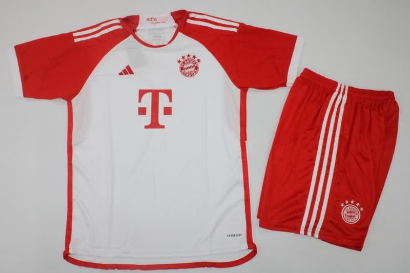 Bayern Munich 23/24 Kids Home Soccer Jersey And Shorts