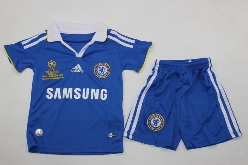 Chelsea 2007/08 Kids Home Final Soccer Jersey And Shorts