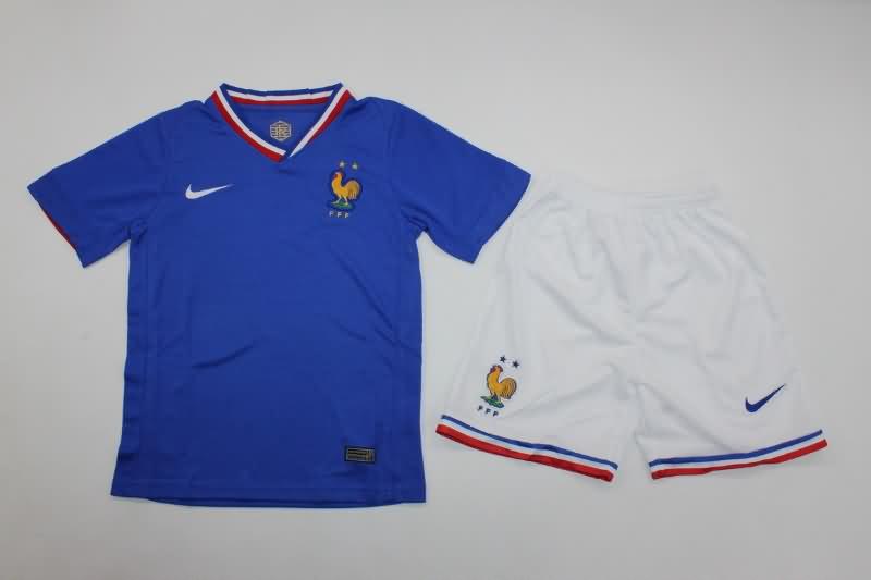 France 2023/24 Kids Home Soccer Jersey And Shorts