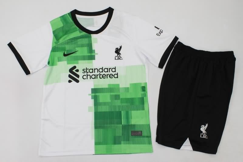 Liverpool 23/24 Kids Away Soccer Jersey And Shorts