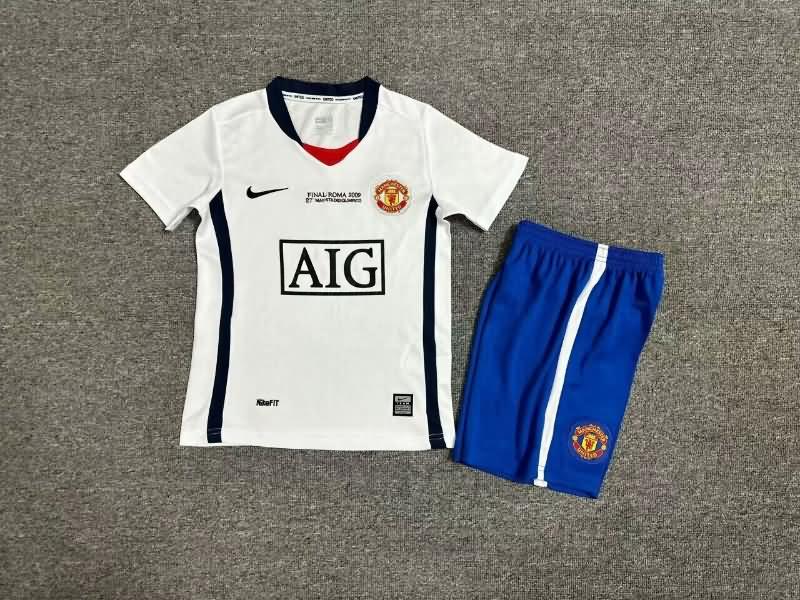 Manchester United 2008/09 Kids Away Final Soccer Jersey And Shorts