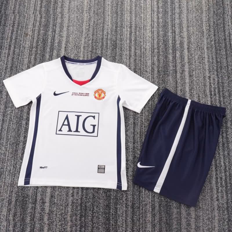 Manchester United 2008/09 Kids Away Final Soccer Jersey And Shorts