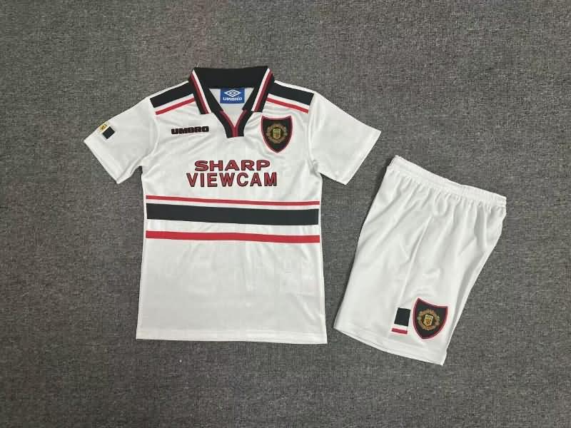 Manchester United 1997/99 Kids Away Soccer Jersey And Shorts