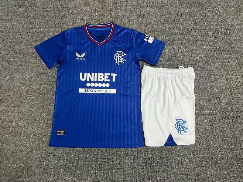 Rangers 23/24 Kids Home Soccer Jersey And Shorts