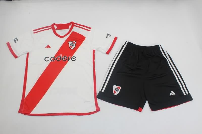 River Plate 2023 Kids Home Soccer Jersey And Shorts