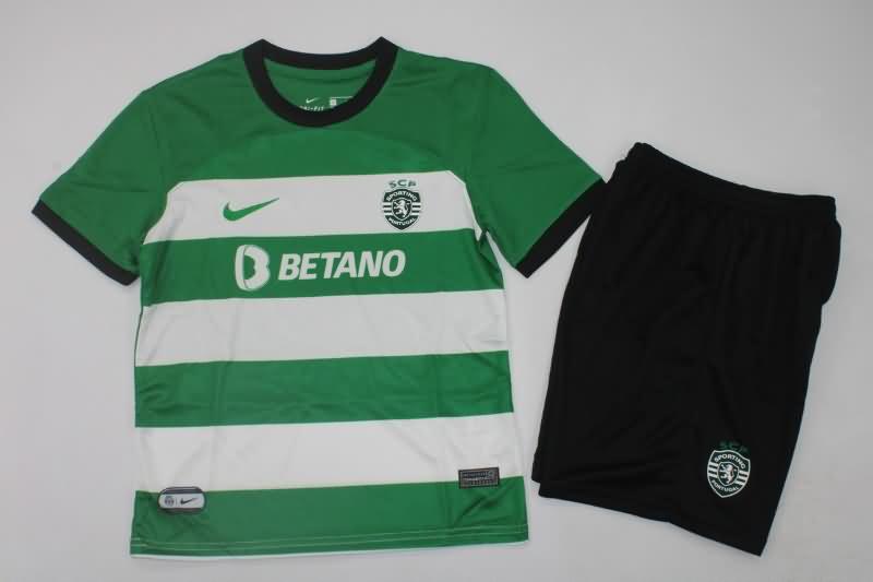 Sporting Lisbon 23/24 Kids Home Soccer Jersey And Shorts