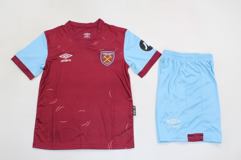 West Ham 23/24 Kids Home Soccer Jersey And Shorts