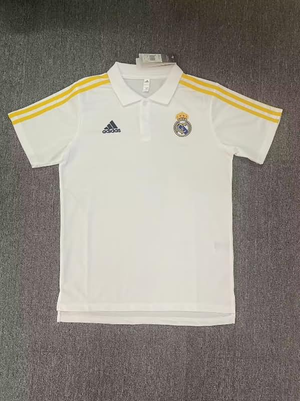 AAA(Thailand) Real Madrid 23/24 White Polo Soccer T-Shirt 02