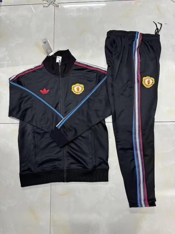 AAA(Thailand) Manchester United 23/24 Black Soccer Tracksuit 04