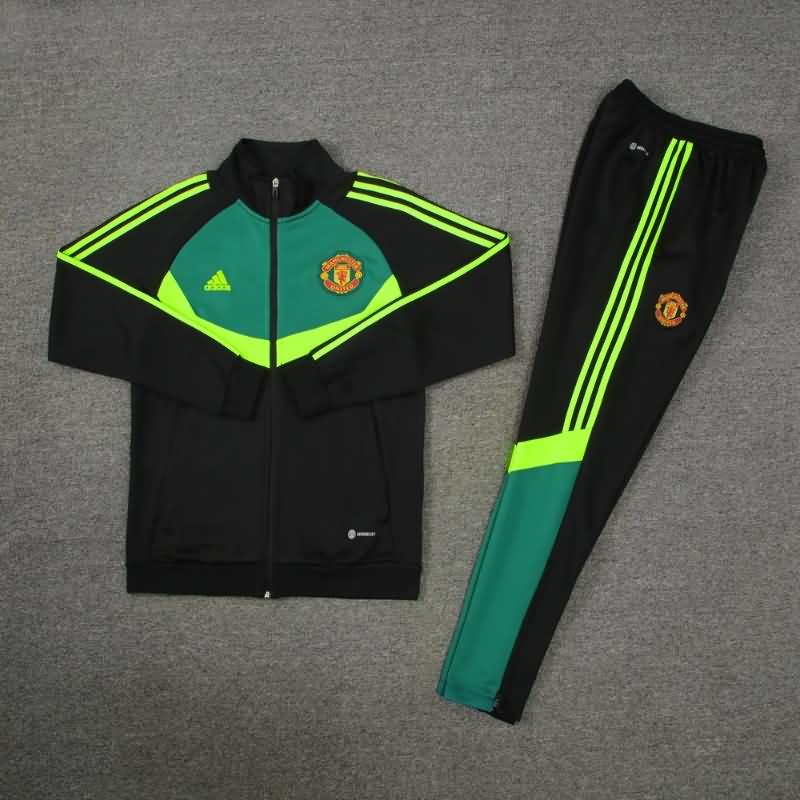 AAA(Thailand) Manchester United 23/24 Black Soccer Tracksuit 05