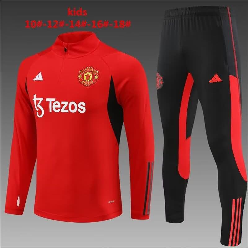 Manchester United 23/24 Kids Red Soccer Tracksuit