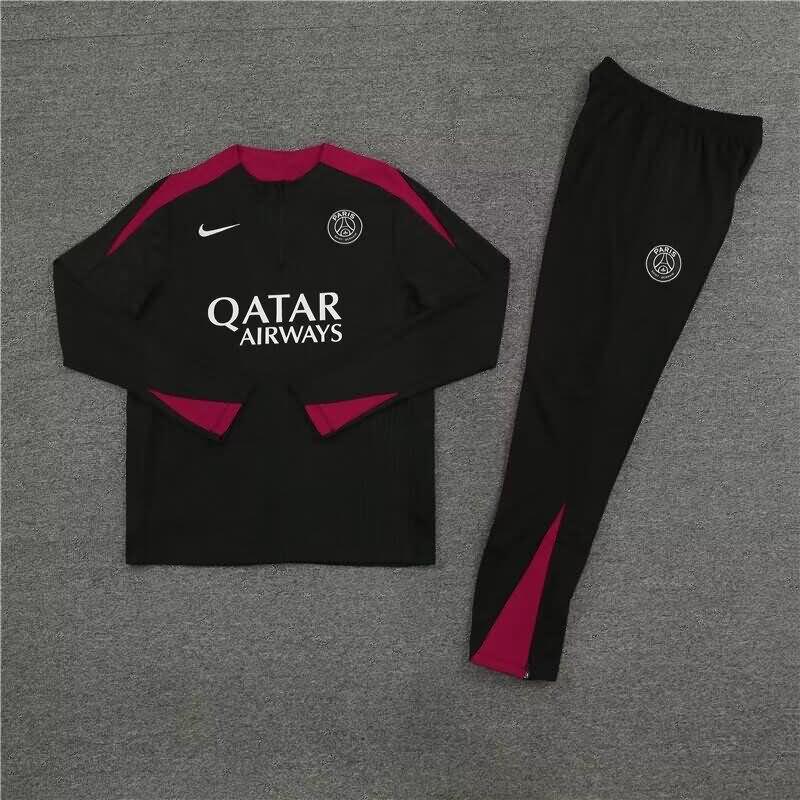 AAA(Thailand) PSG 23/24 Black Soccer Tracksuit 03