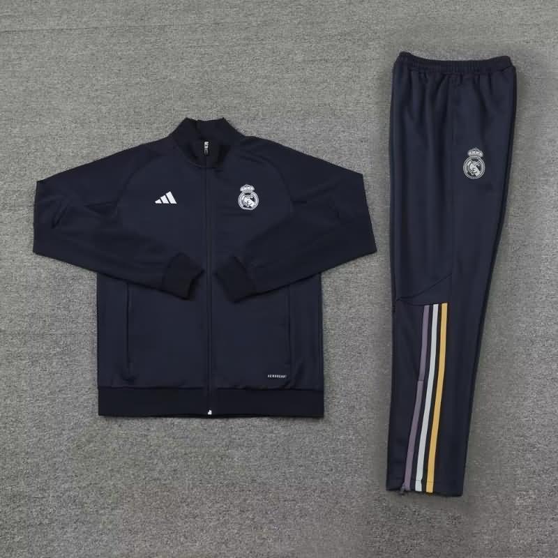 AAA(Thailand) Real Madrid 23/24 Black Soccer Tracksuit