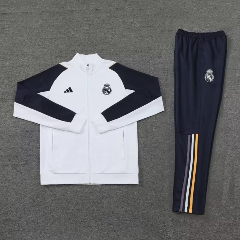 AAA(Thailand) Real Madrid 23/24 White Soccer Tracksuit