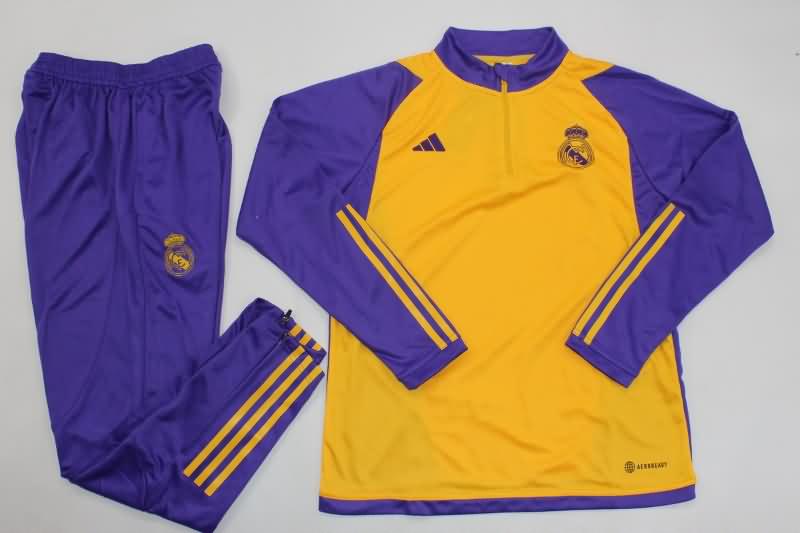 AAA(Thailand) Real Madrid 23/24 Yellow Soccer Tracksuit