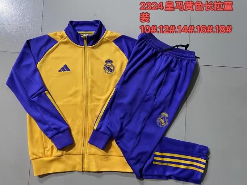 Real Madrid 23/24 Kids Yellow Soccer Tracksuit 03
