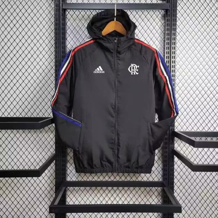 AAA(Thailand) Flamenco 2024 Black Soccer Windbreaker 02