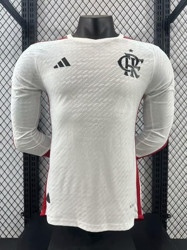 AAA(Thailand) Flamengo 2024 Away Long Sleeve Soccer Jersey(Player)