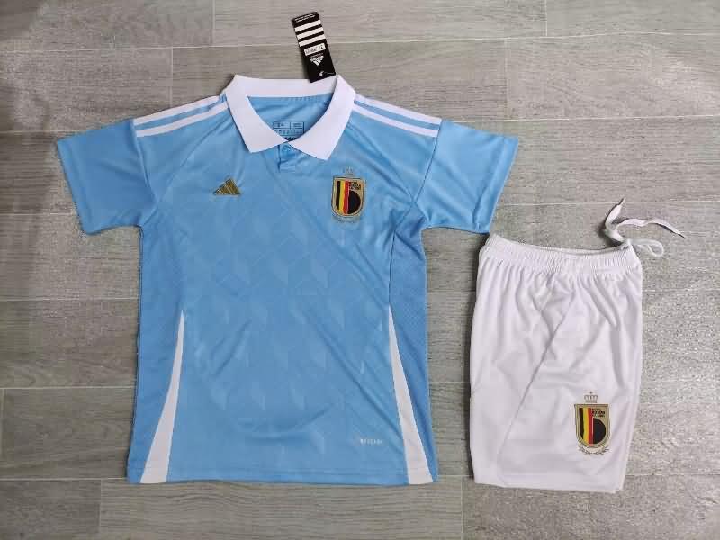 Belgium 2024 Kids Away Soccer Jersey And Shorts