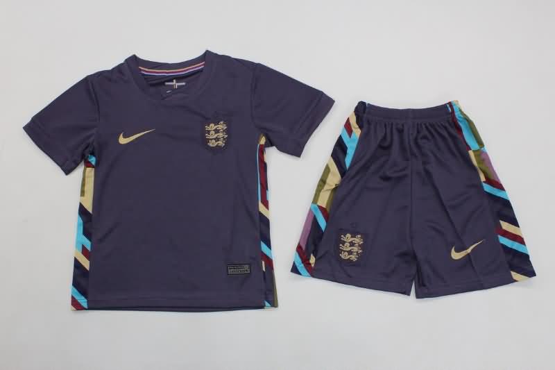 England 2024 Kids Away Soccer Jersey And Shorts