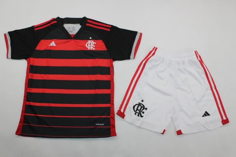 Flamengo 2024 Kids Home Soccer Jersey And Shorts