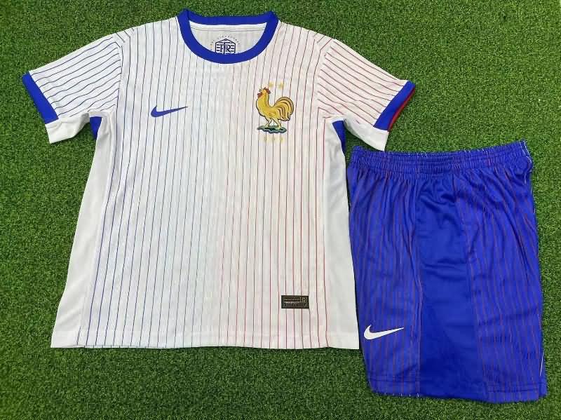 France 2024 Kids Away Soccer Jersey And Shorts (Player)