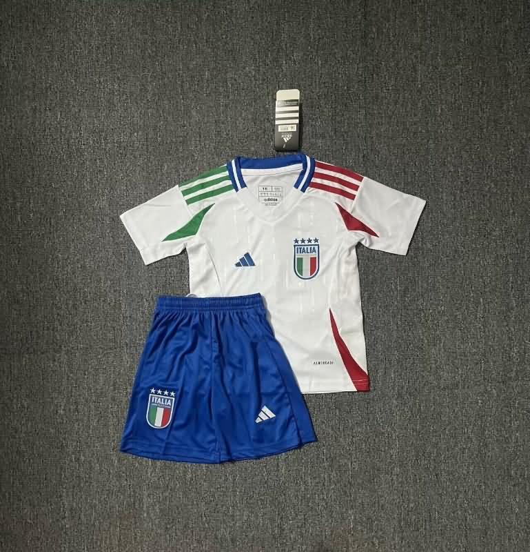 Italy 2024 Kids Away Soccer Jersey And Shorts