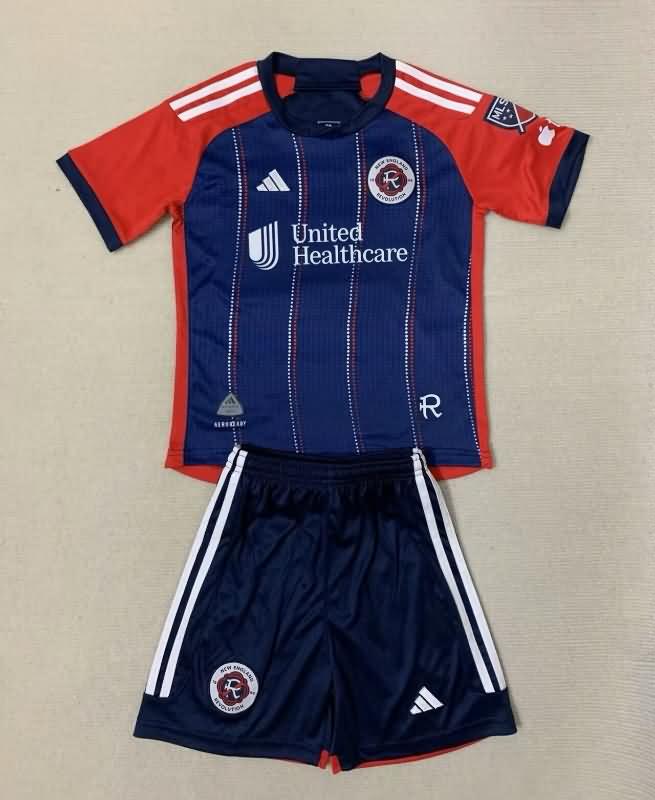 New England 2024 Kids Home Soccer Jersey And Shorts