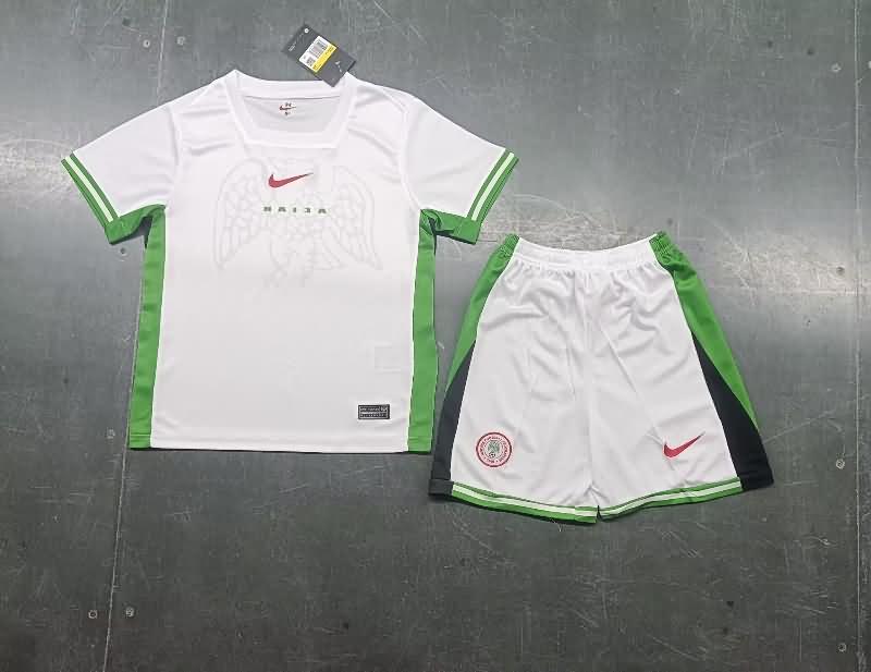Nigeria 2024 Kids White Soccer Jersey And Shorts