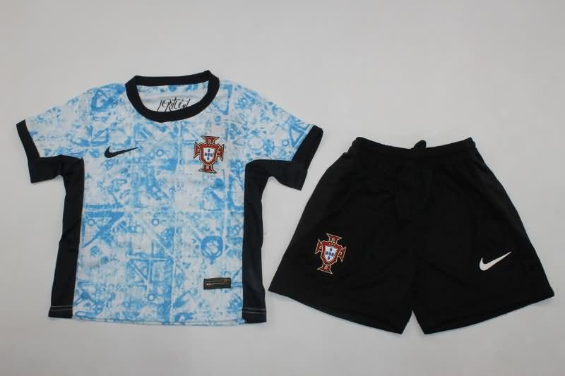 Portugal 2024 Kids Away Soccer Jersey And Shorts (Player)