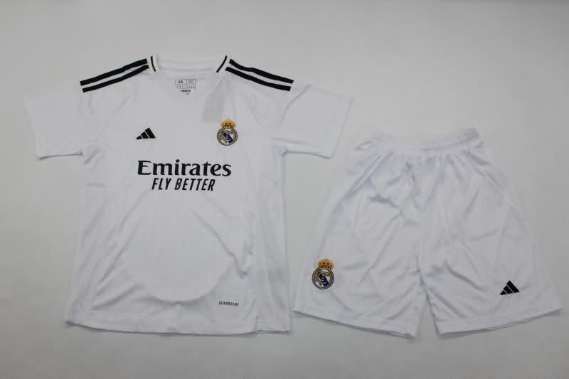 Real Madrid 24/25 Kids Home Soccer Jersey And Shorts Leaked