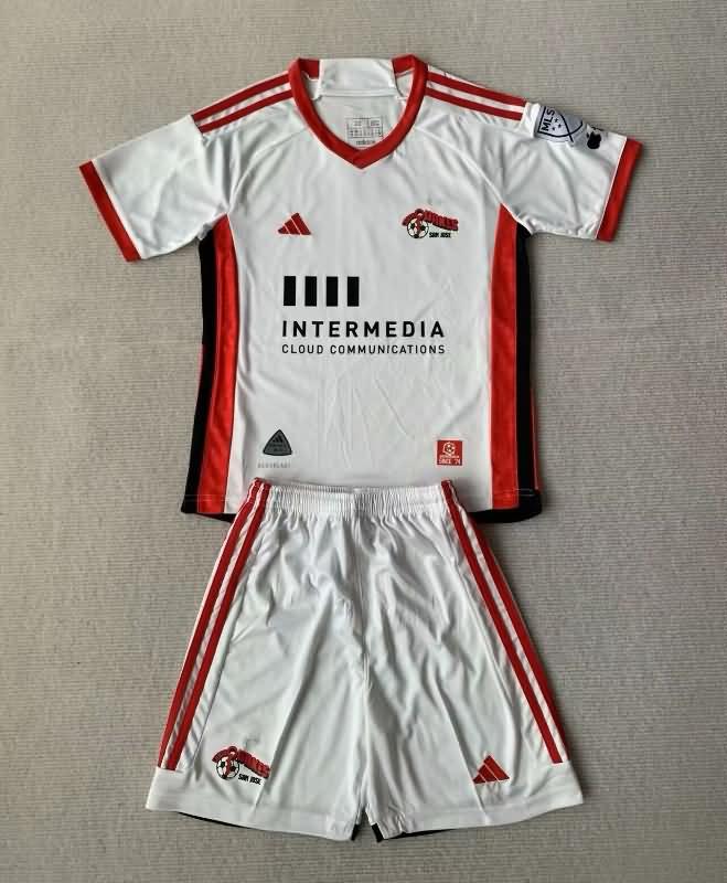 San Jose Earthquakes 2024 Kids Away Soccer Jersey And Shorts