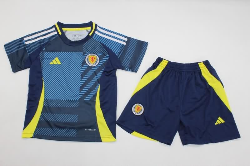 Scotland 2024 Kids Home Soccer Jersey And Shorts