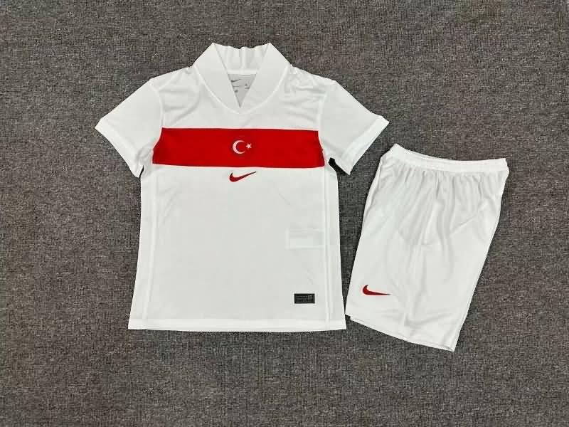 Turkey 2024 Kids Away Soccer Jersey And Shorts