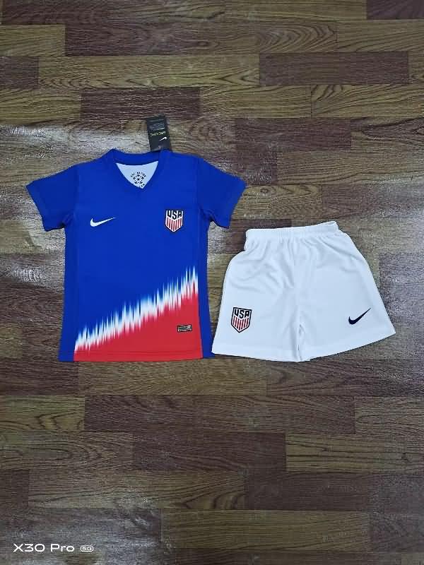 USA 2024 Kids Copa America Away Soccer Jersey And Shorts