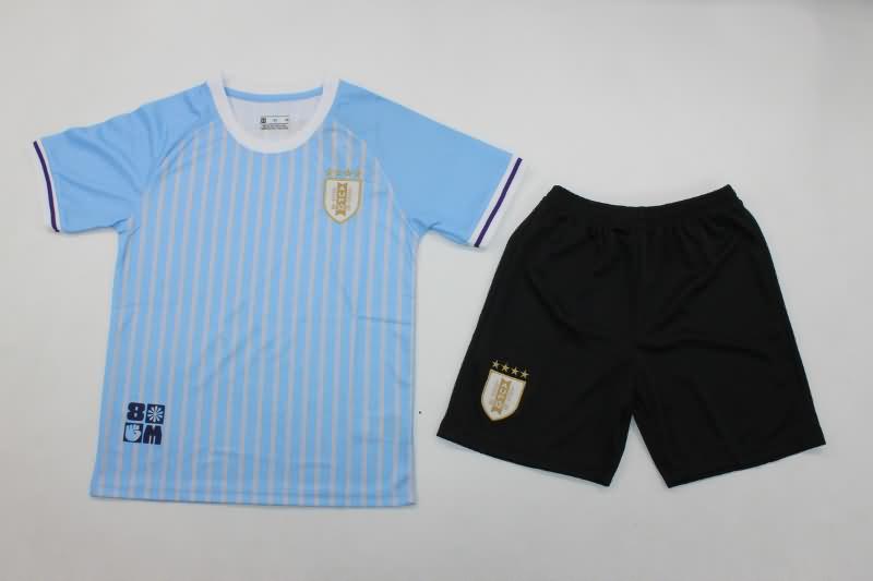 Uruguay 2024 Kids Copa America Home Soccer Jersey And Shorts
