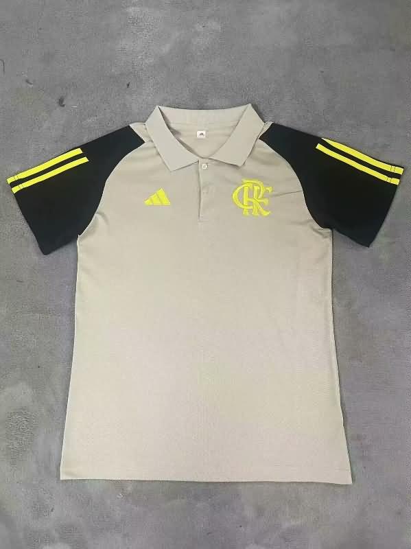 AAA(Thailand) Flamengo 2024 Grey Polo Soccer T-Shirt