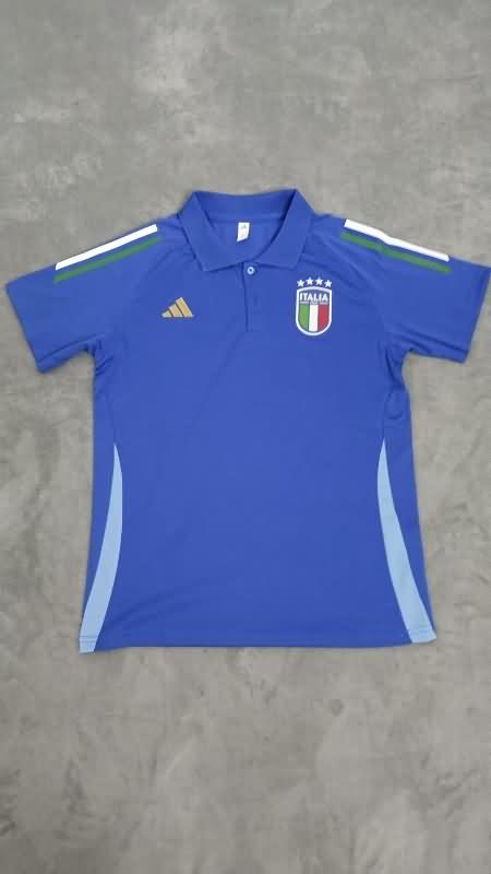 AAA(Thailand) Italy 2024 Blue Polo Soccer T-Shirt