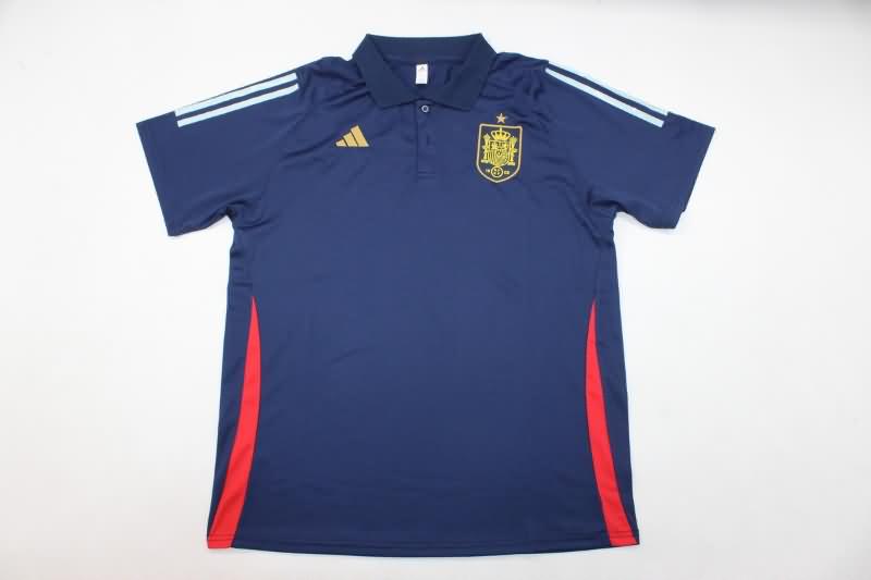 AAA(Thailand) Spain 2024 Dark Blue Polo Soccer T-Shirt
