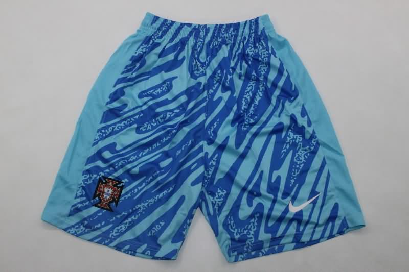 AAA(Thailand) Portugal 2024 Goalkeeper Blue Soccer Shorts