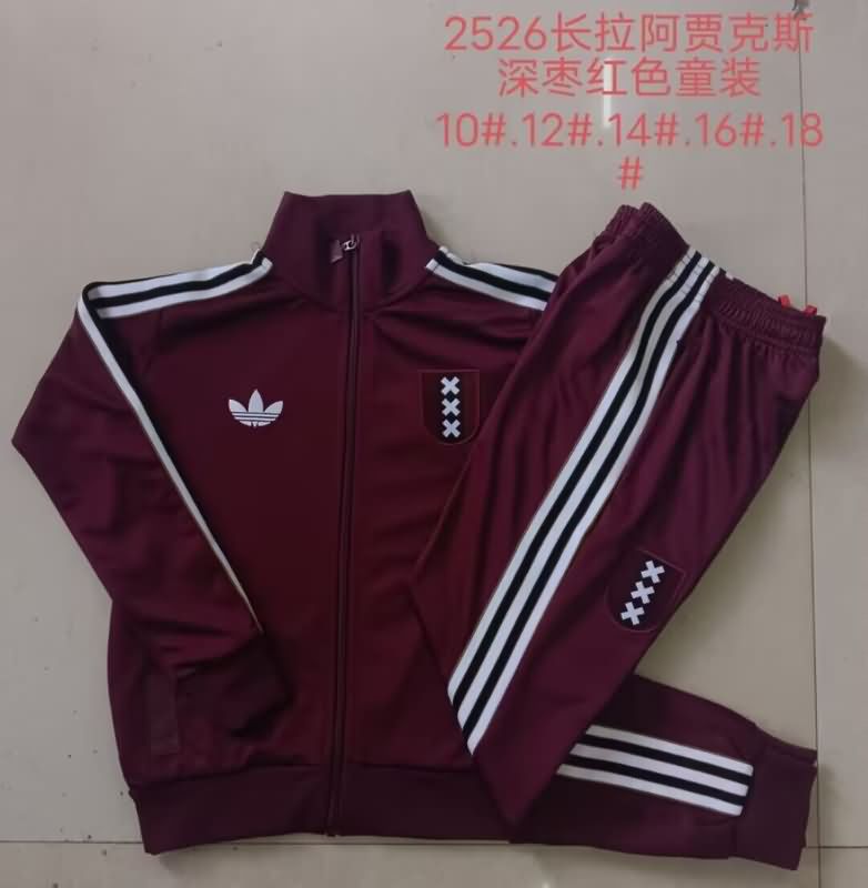 Ajax 24/25 Kids Red Soccer Tracksuit