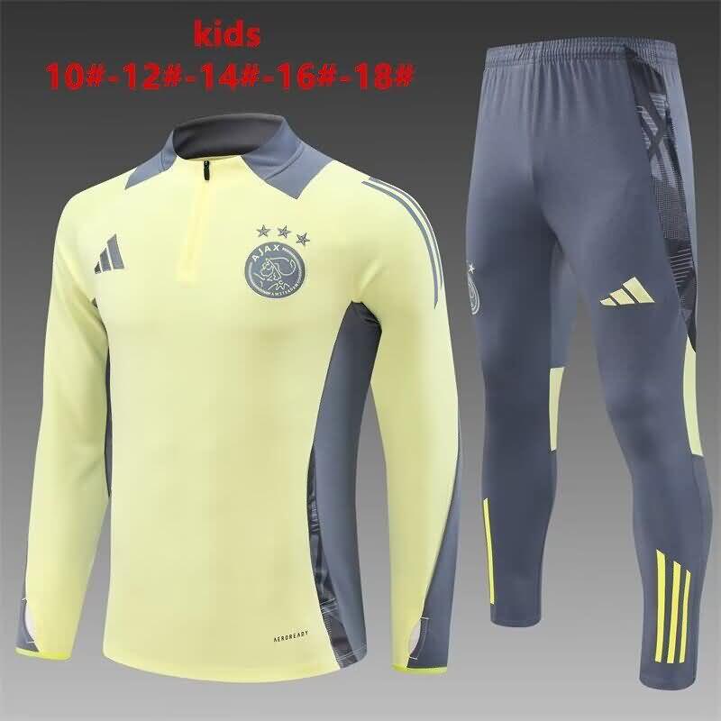 Ajax 24/25 Kids Yellow Soccer Tracksuit