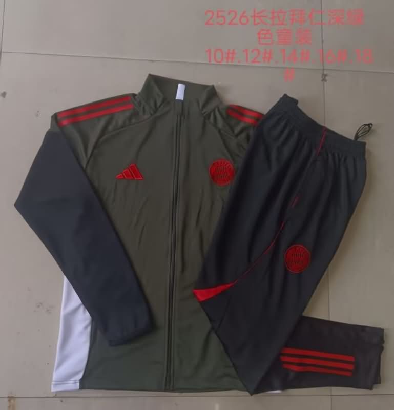 Bayern Munich 24/25 Kids Dark Green Soccer Tracksuit