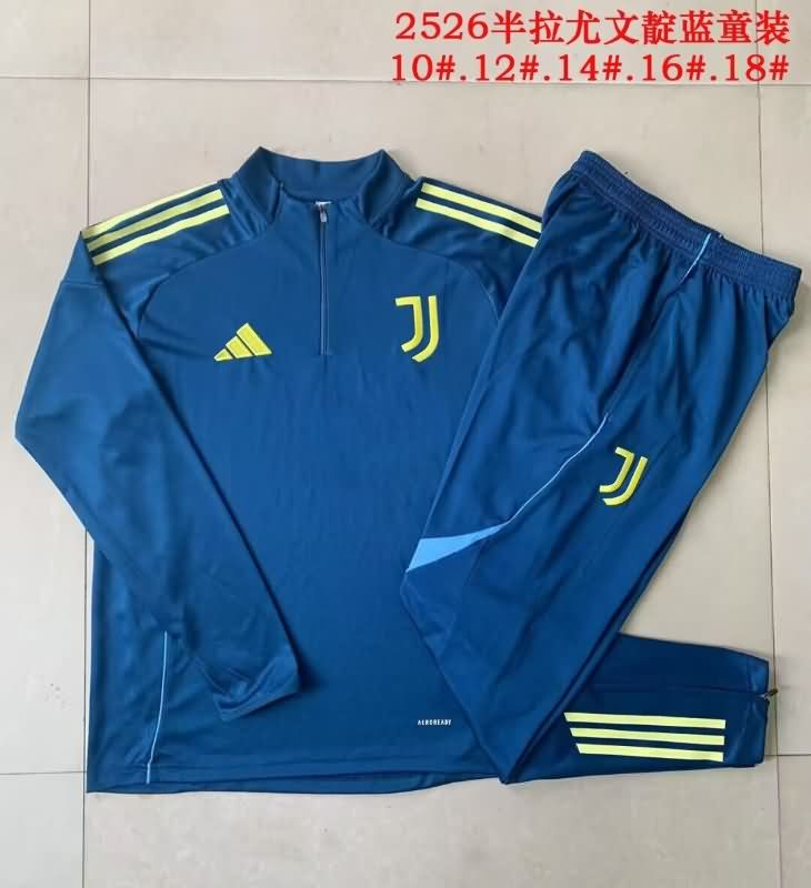 Juventus 24/25 Kids Dark Blue Soccer Tracksuit 06