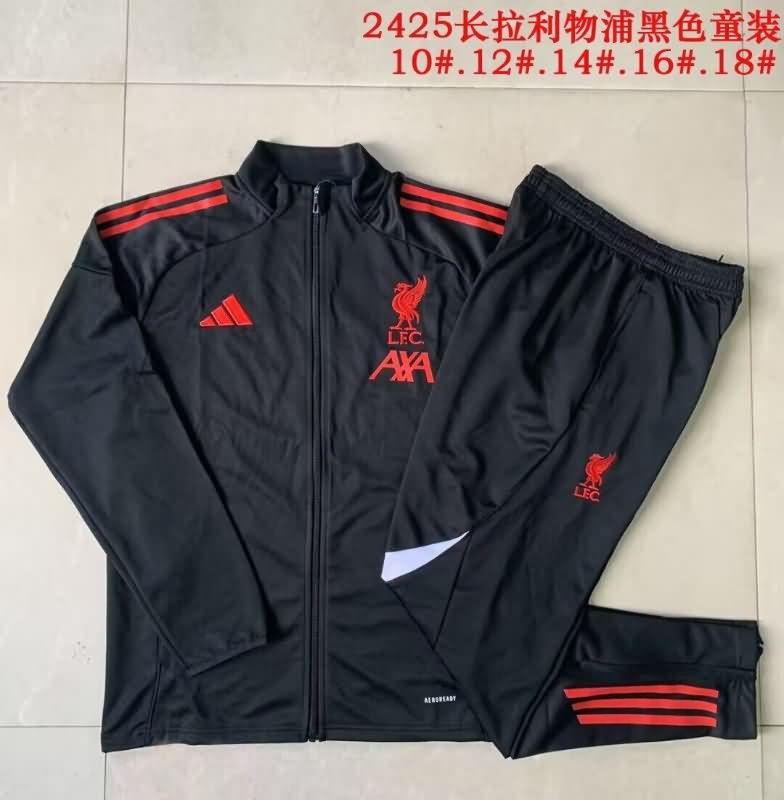 Liverpool 24/25 Kids Black Soccer Tracksuit 02