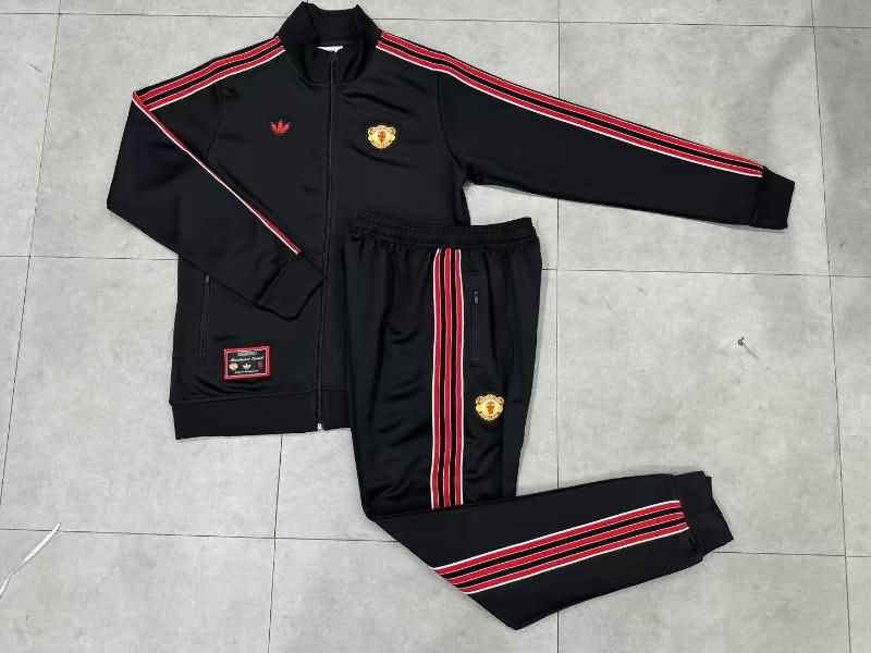 AAA(Thailand) Manchester United 24/25 Black Soccer Tracksuit 12