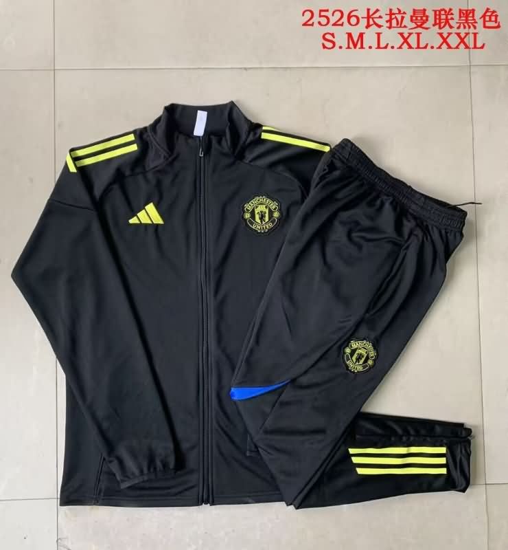 AAA(Thailand) Manchester United 24/25 Black Soccer Tracksuit 13