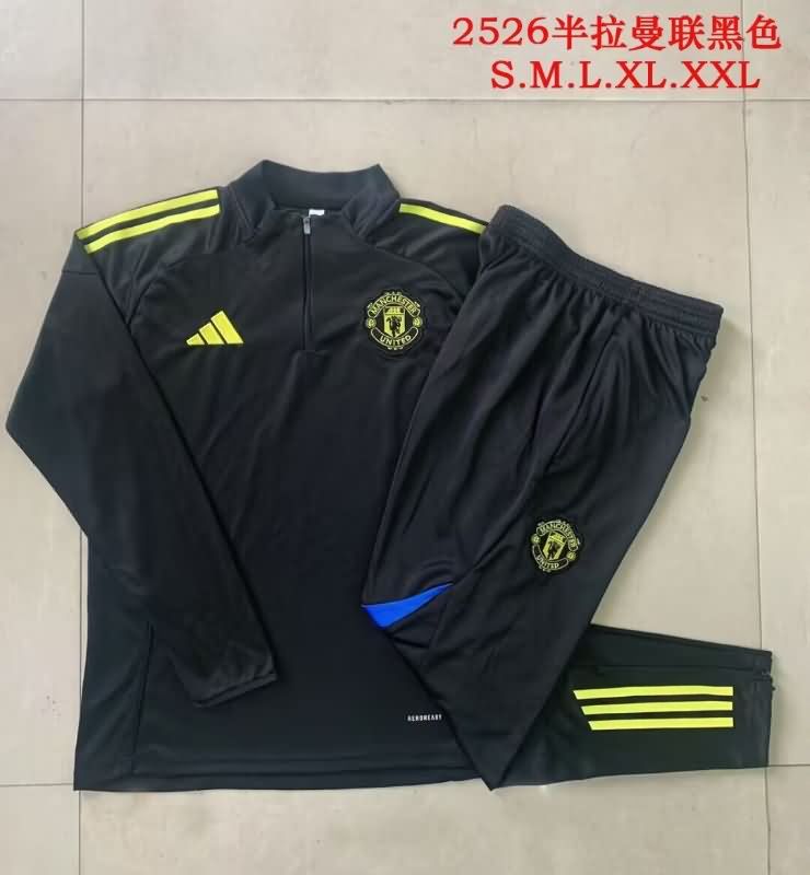 AAA(Thailand) Manchester United 24/25 Black Soccer Tracksuit 14